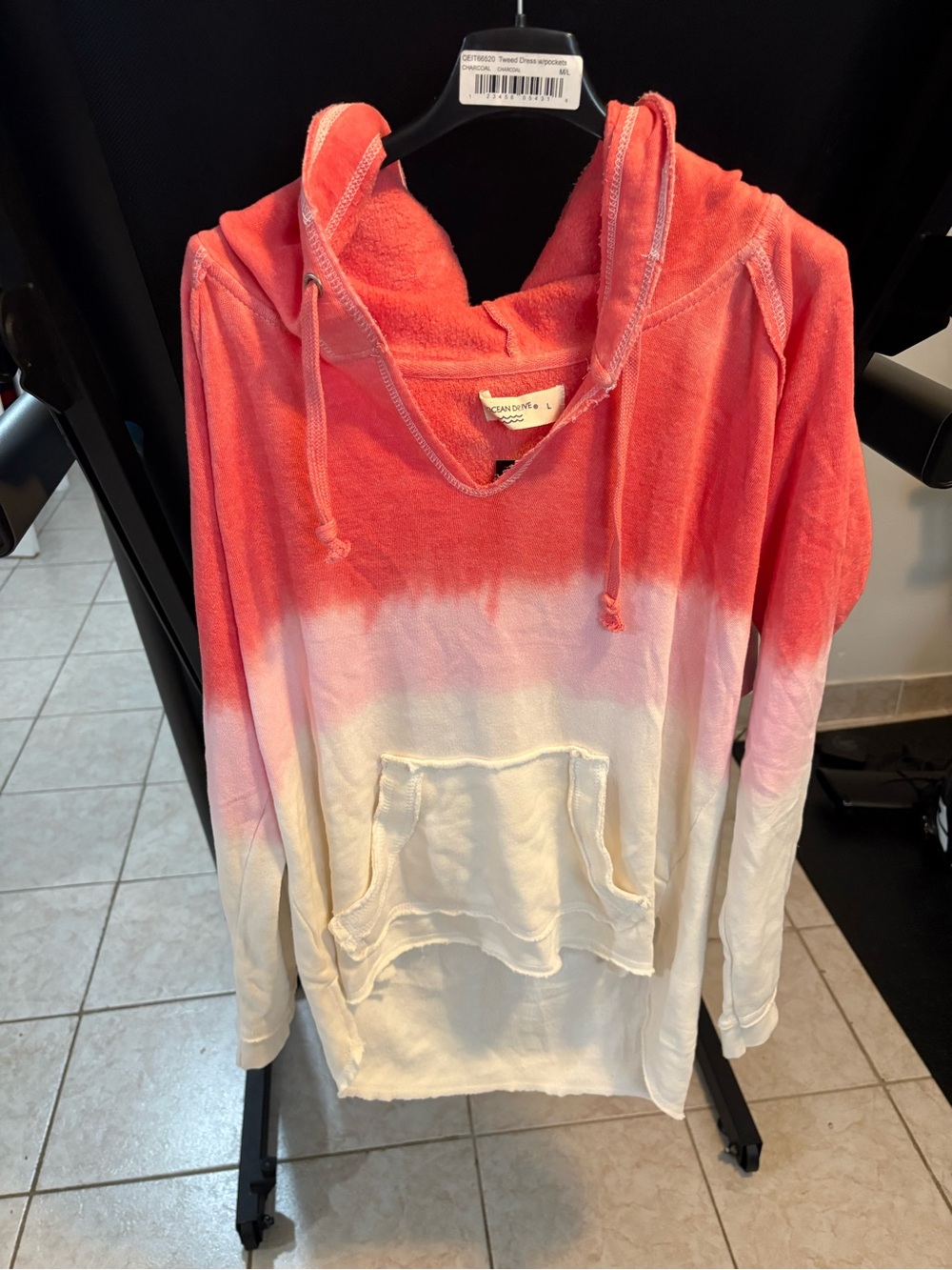 Ocean Drive coral ombré hoodie